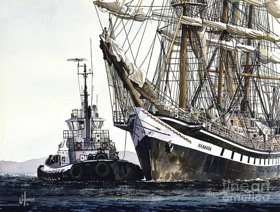 Tall Ship PALLADA Painting by James Williamson