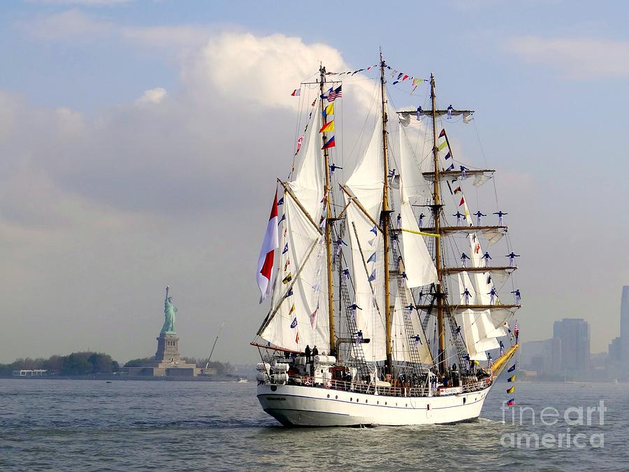 Tall Ship Passing The Lady Photograph by Ed Weidman