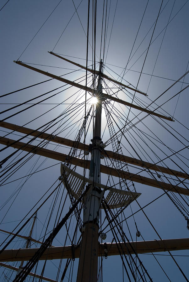 Rope Photograph - Tall Ship Rigging by Dave Koontz