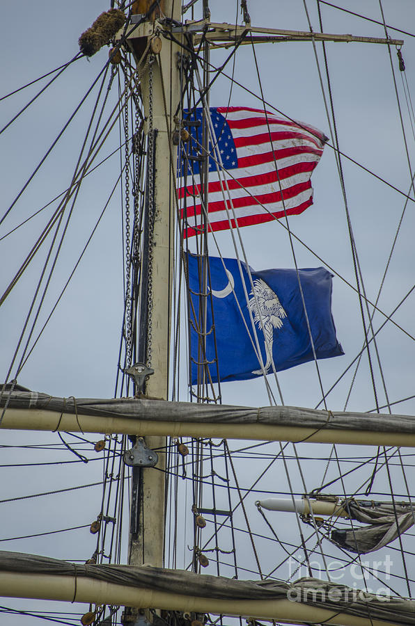 Flag Photograph - Tall Ships Flags by Dale Powell