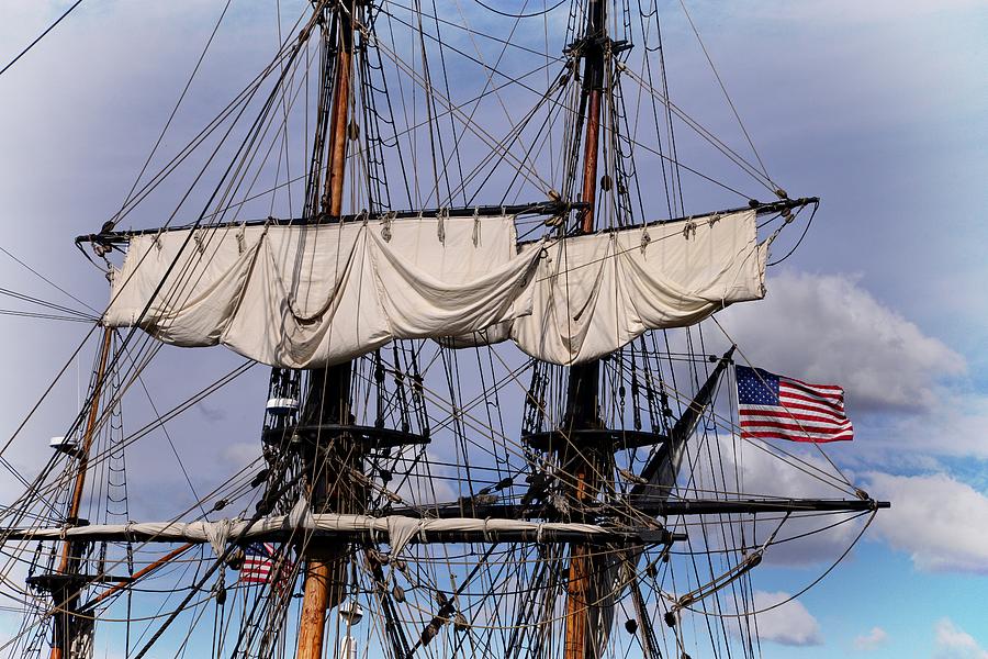 Flag Photograph - Tall Ships Mast by Lynn Bauer
