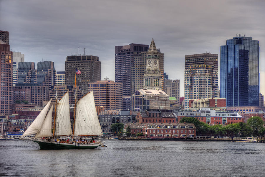 Tall Ships on Boston Harbor Photograph by Joann Vitali