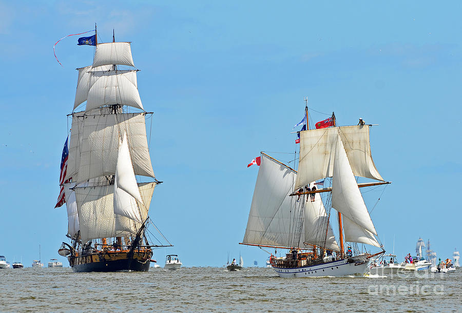 Tall Ships on Saginaw Bay Photograph by Rodney Campbell