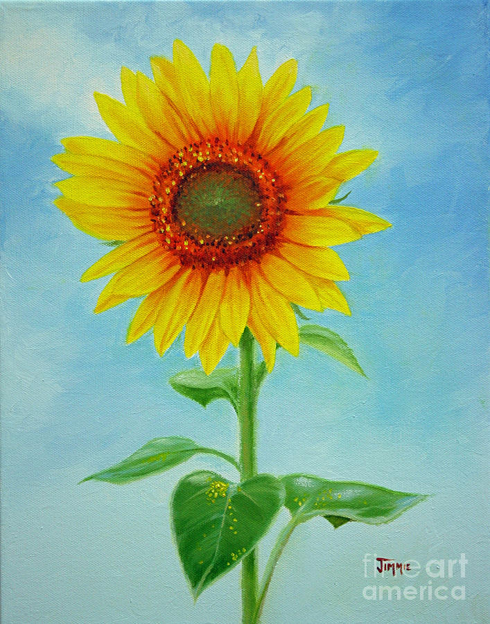 Tall Sunflower Painting by Jimmie Bartlett