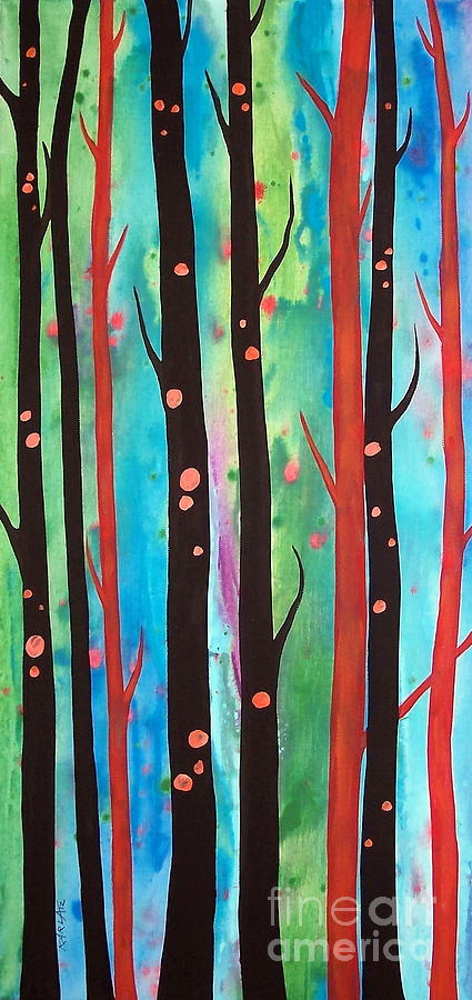 Tree Painting - Tall Trees by Karla Gerard