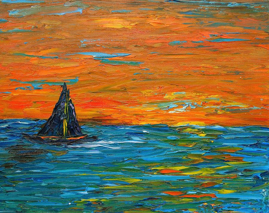 Tamarindo Sail boat Sunset 2 Painting by Kim Hamrock | Fine Art America