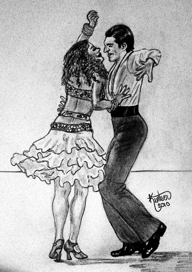 Taming the Tango Drawing by Kimber  Butler