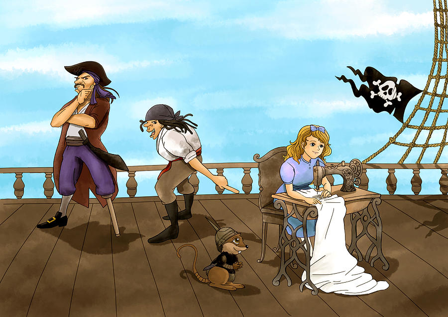 Tammy and the Pirates Painting by Reynold Jay