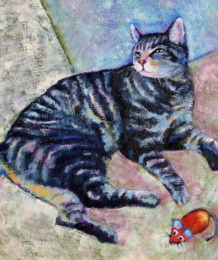 Tammy the Tabby Cat Painting by Carol Jo Smidt