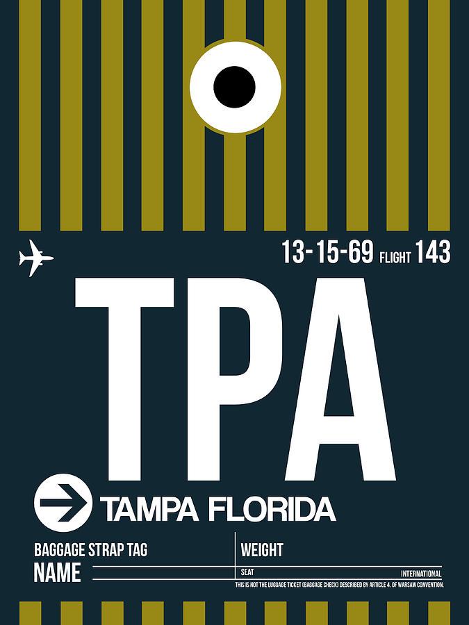 Tampa Airport Poster 1 Digital Art by Naxart Studio