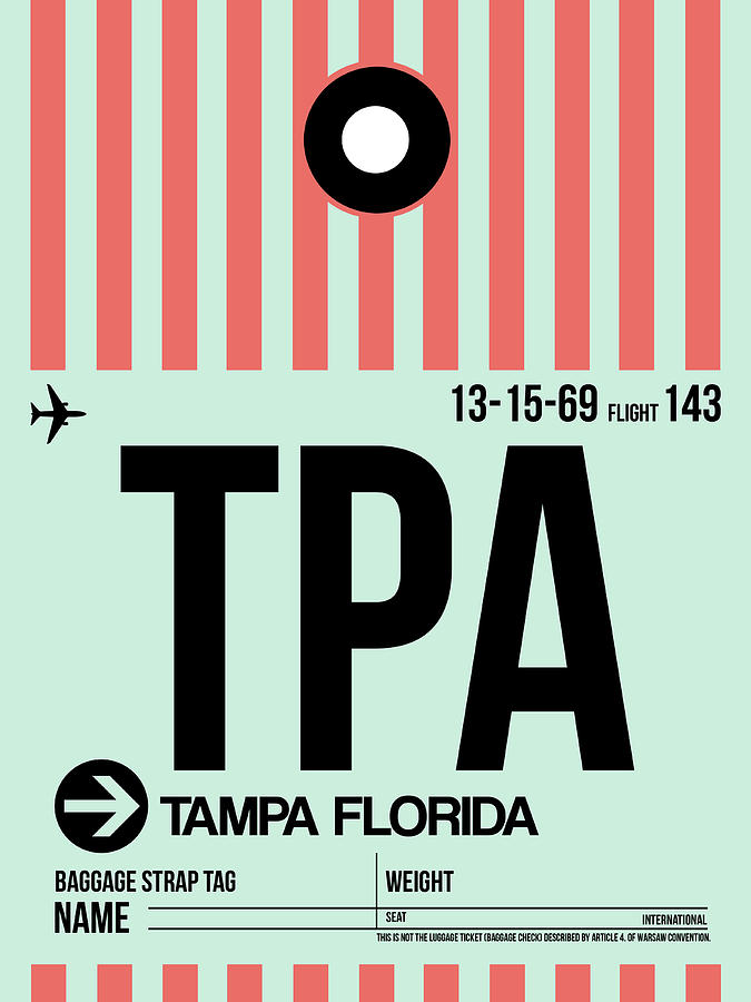 Tampa Digital Art - Tampa Airport Poster by Naxart Studio