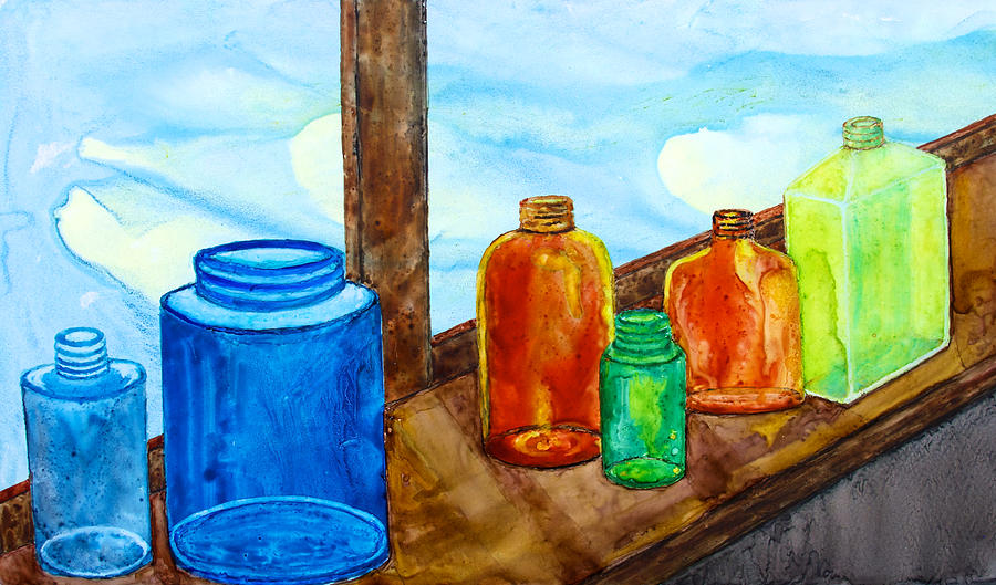 Tampa Armature Bottles Painting by Patricia Beebe