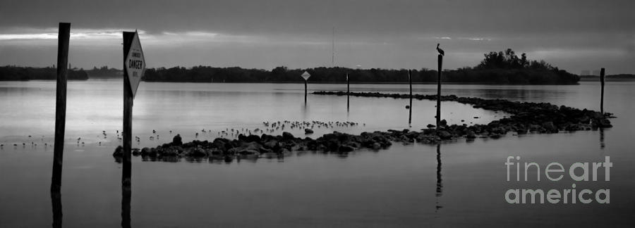 Tampa Photograph - Tampa Bay Black and White by Along The Trail