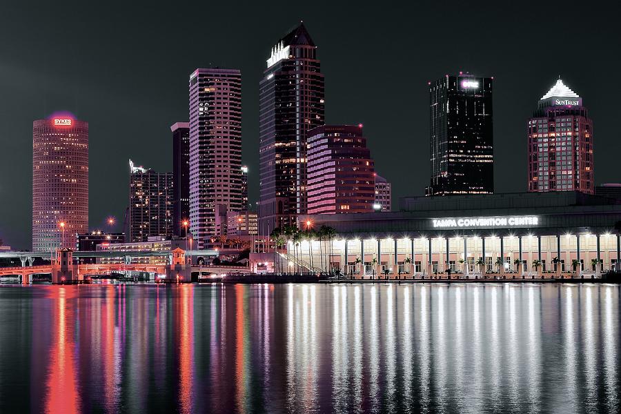 Tampa Photograph - Tampa Bay Black Night by Frozen in Time Fine Art Photography