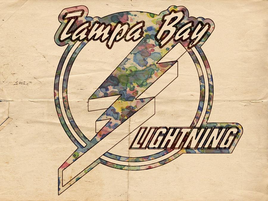 Tampa Bay Lightning Vintage Poster Painting by Florian Rodarte