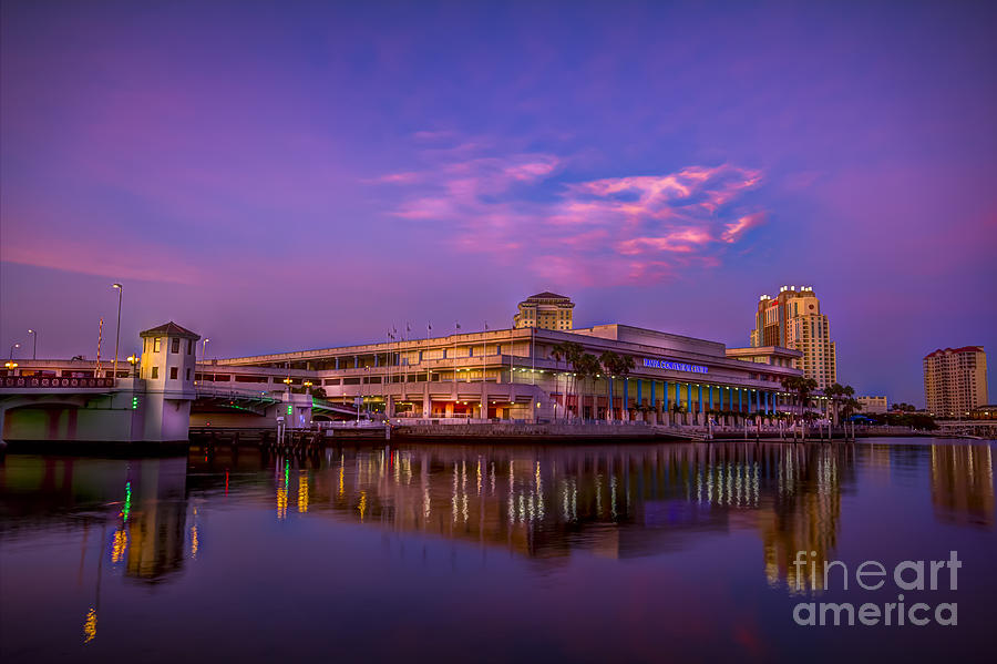 Architecture Photograph - Tampa Convention Center at Dusk by Marvin Spates
