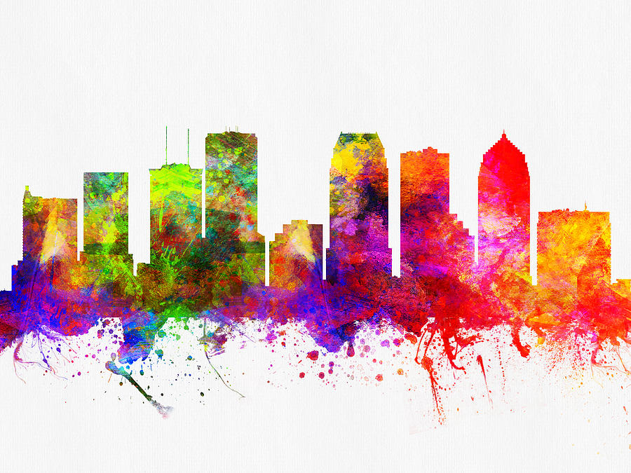Tampa Digital Art - Tampa Florida Skyline by Aged Pixel