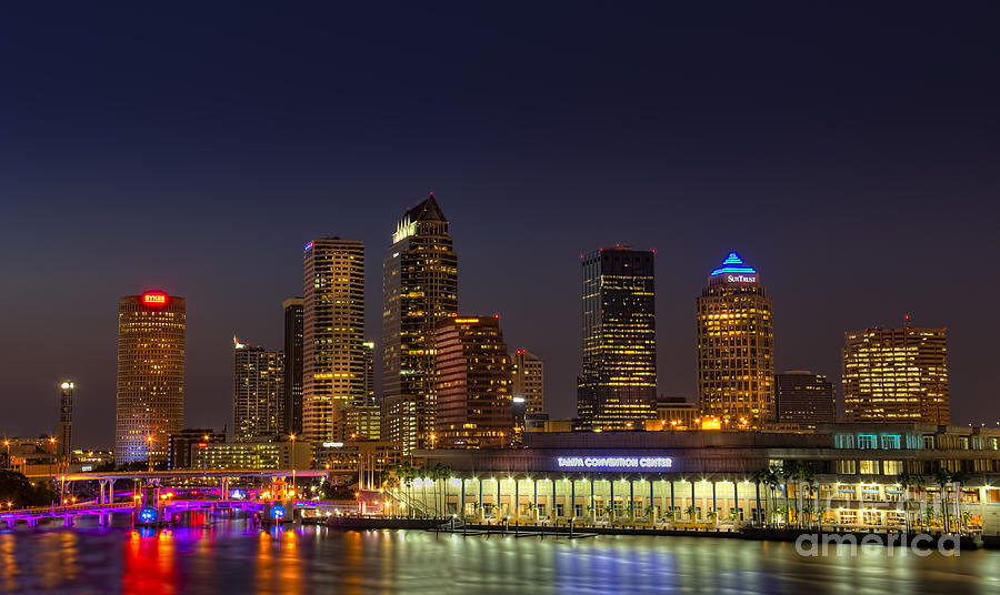 Tampa Lights at Dusk Photograph by Marvin Spates