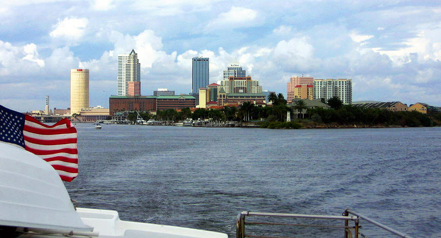 Tampa Skyline from the Bay Photograph by Ginny Schmidt