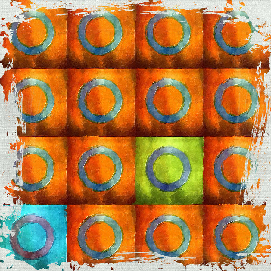 Tangerine Squares Painting by Bonnie Bruno