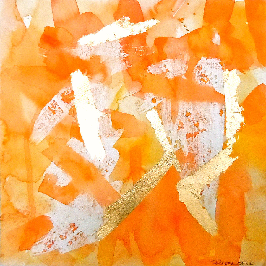 Abstract Painting - Tangerine Tango by Roleen  Senic