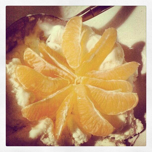 Snack Photograph - #tangerines #vanillaicecream #icecream by Erica Mason