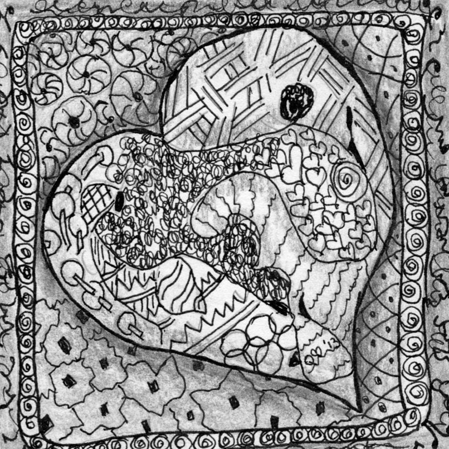 Tangle Heart 5 Drawing by Quwatha Valentine