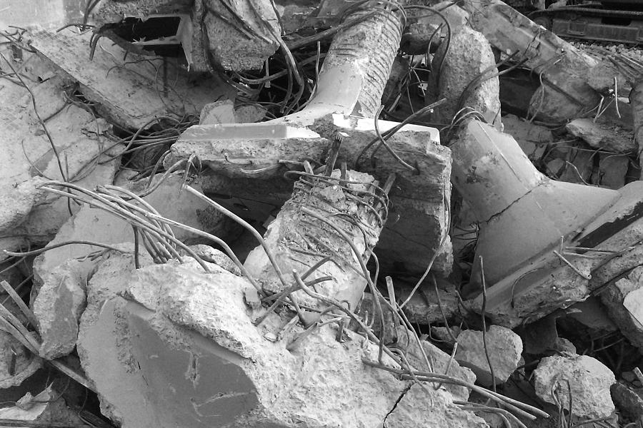 Demolition Photograph - Tangled Concrete by Alana Boltwood Demolition Photograph - Tangled Concrete by Alana Boltwood