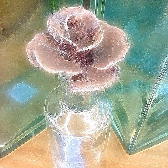 Tangled Rose Topped Bottle Photograph by Kathleen Messmer