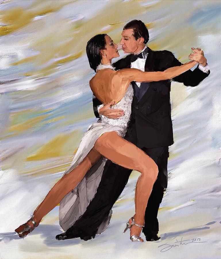 Tango Dancers Painting by Rob Smiths