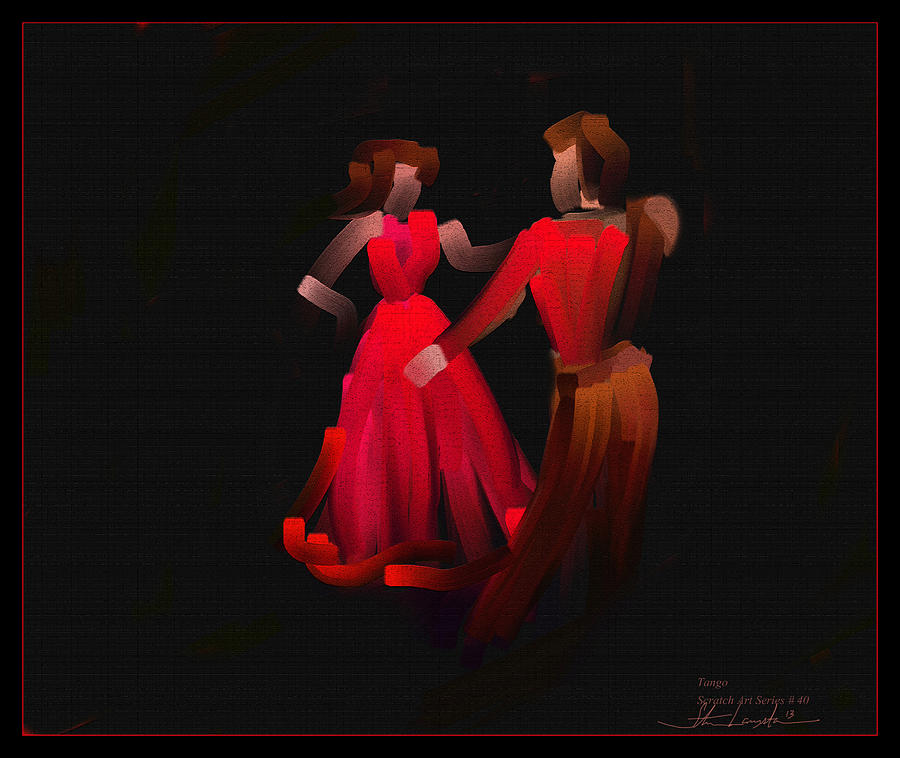Tango - Scratch Art Series - # 40 Painting by Steven Lebron Langston