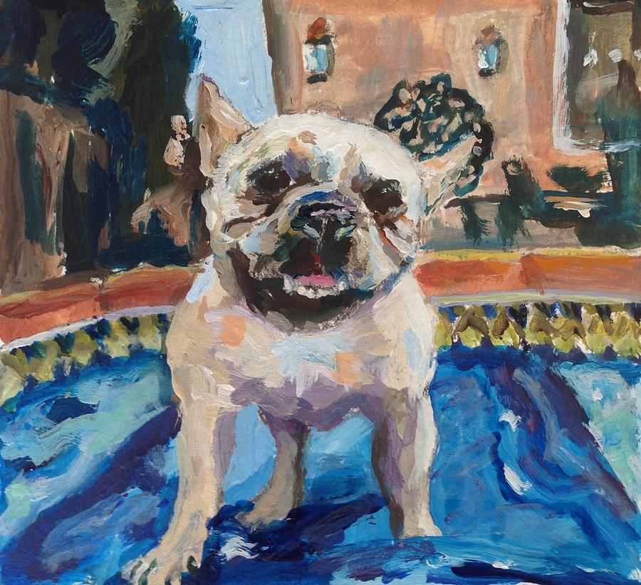 French Bulldog Painting - Tanks Blue Raft by Kellie Straw