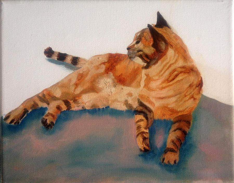 Cat Painting - Tanner by Sharon Menary