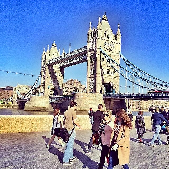 London Photograph - Tanning Next To #towerbridge #london In by Joey El Burro