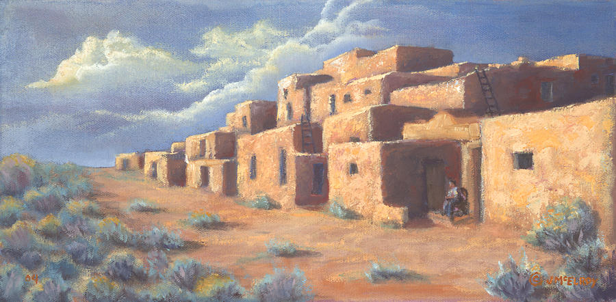 Brush Painting - Taos Afternoon by Jerry McElroy