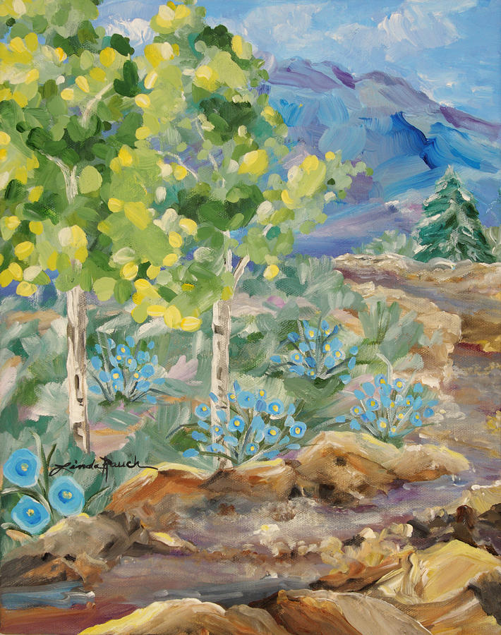 Taos Arroyo Painting by Linda Rauch