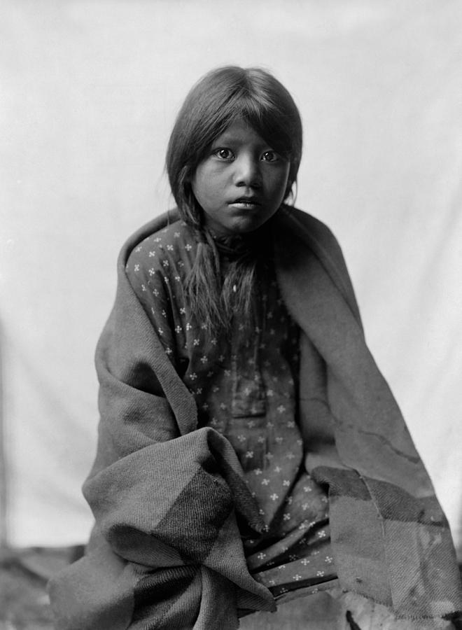 Edward Sheriff Curtis Photograph - Taos girl circa 1905 by Aged Pixel