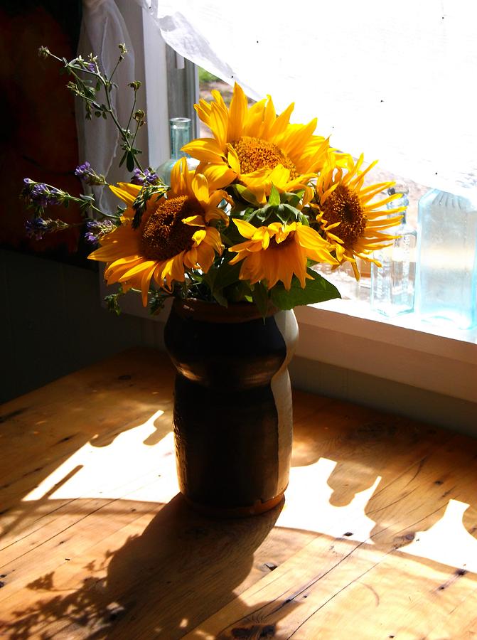 Taos Kitchen  Sunflower Bouquet  Photograph by Cj Carroll