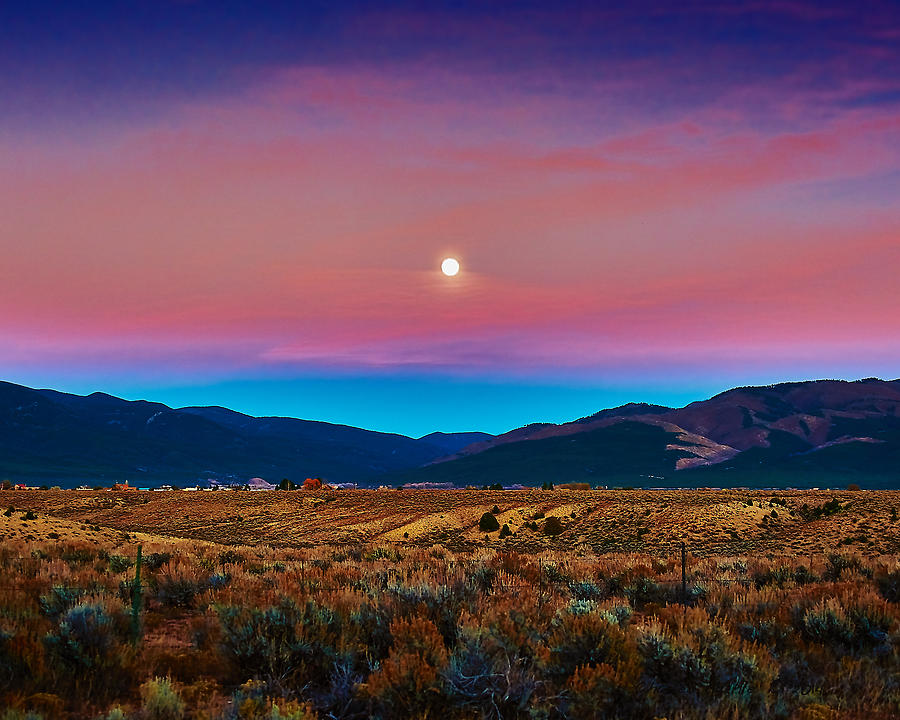 Taos Moon Photograph by Charles Muhle