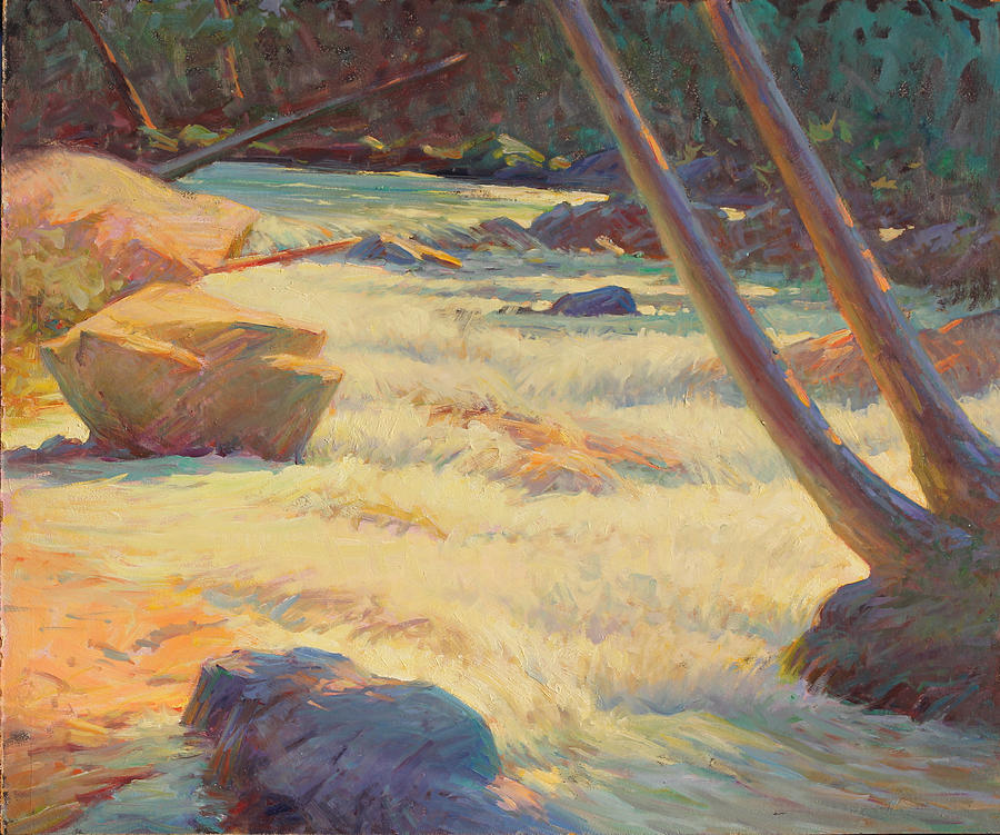 Native American Painting - Taos Mountain Rapids by Ernest Principato