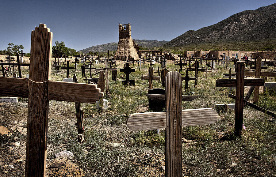 Taos Pueblo Cemetery Photograph by Diana Powell