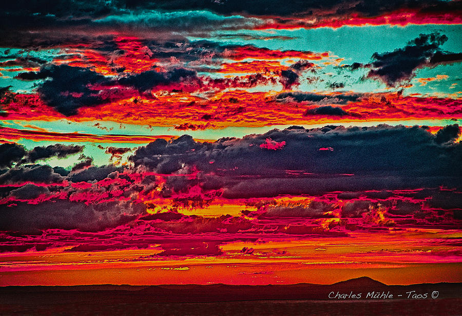 Taos Sunset XIX Photograph by Charles Muhle