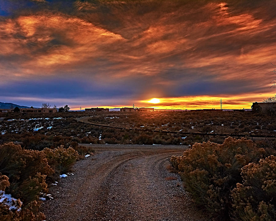 Taos sunset XXVIII Photograph by Charles Muhle