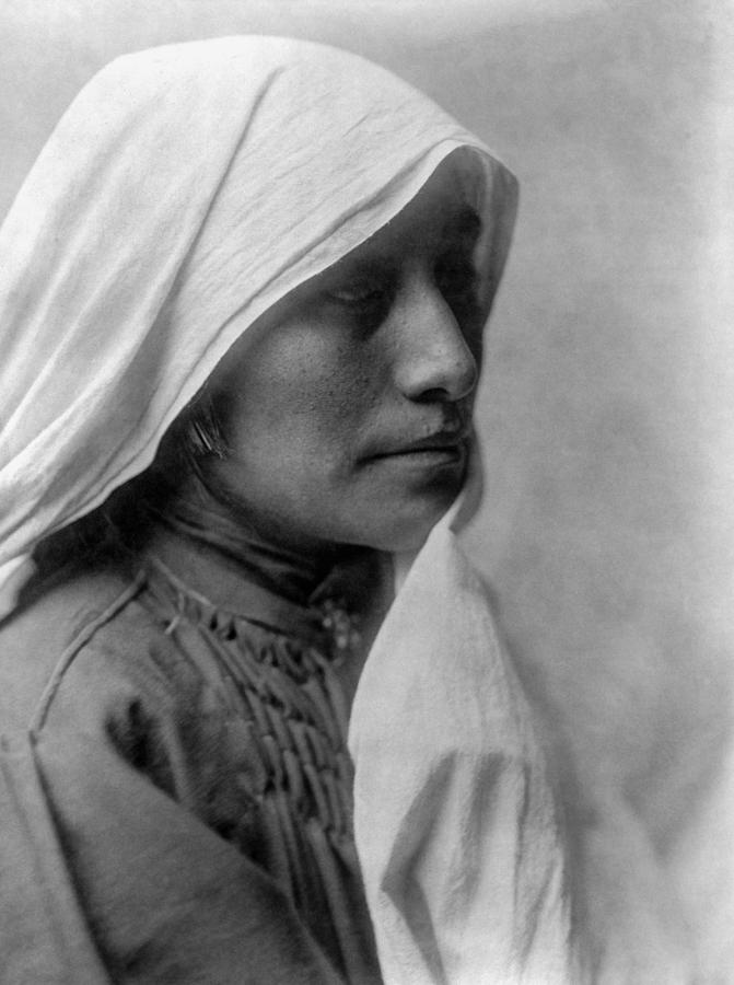 Edward Sheriff Curtis Photograph - Taos woman circa 1905 by Aged Pixel