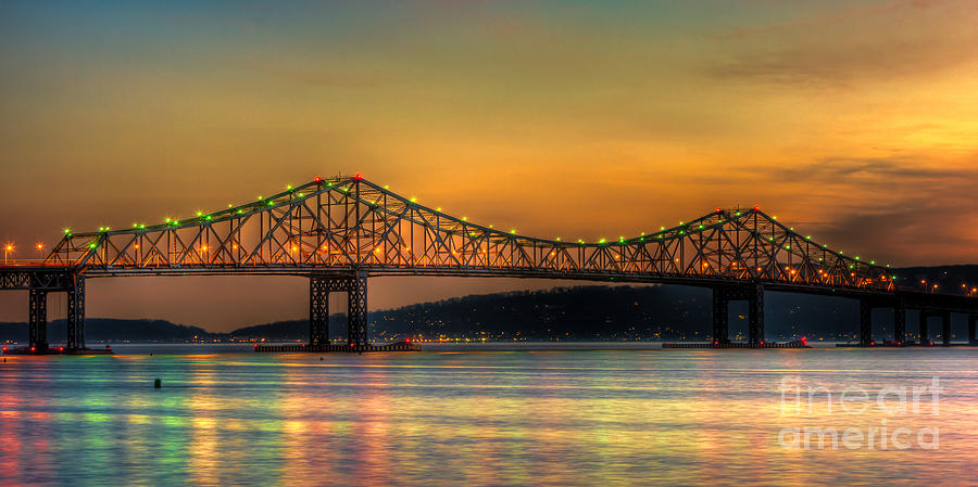 Tappan Zee Bridge Twilight IV Panoramic Photograph by Clarence Holmes