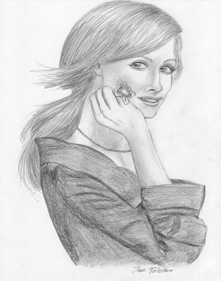Portrait Drawing - Tara Subkoff by Martin Valeriano