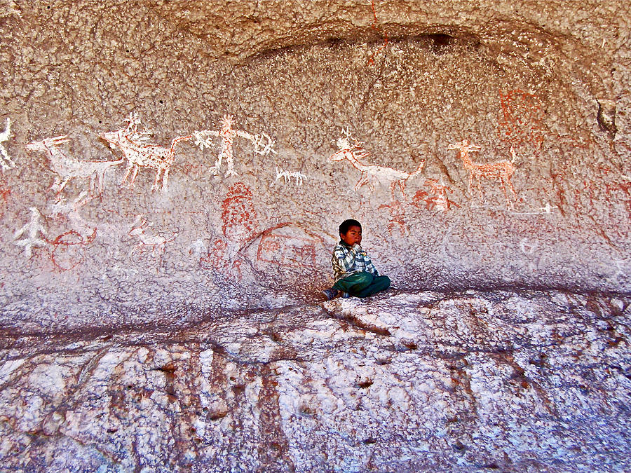 Tarahumara Boy in Painted Cave near Chihuahua-Mexico Photograph by Ruth Hager