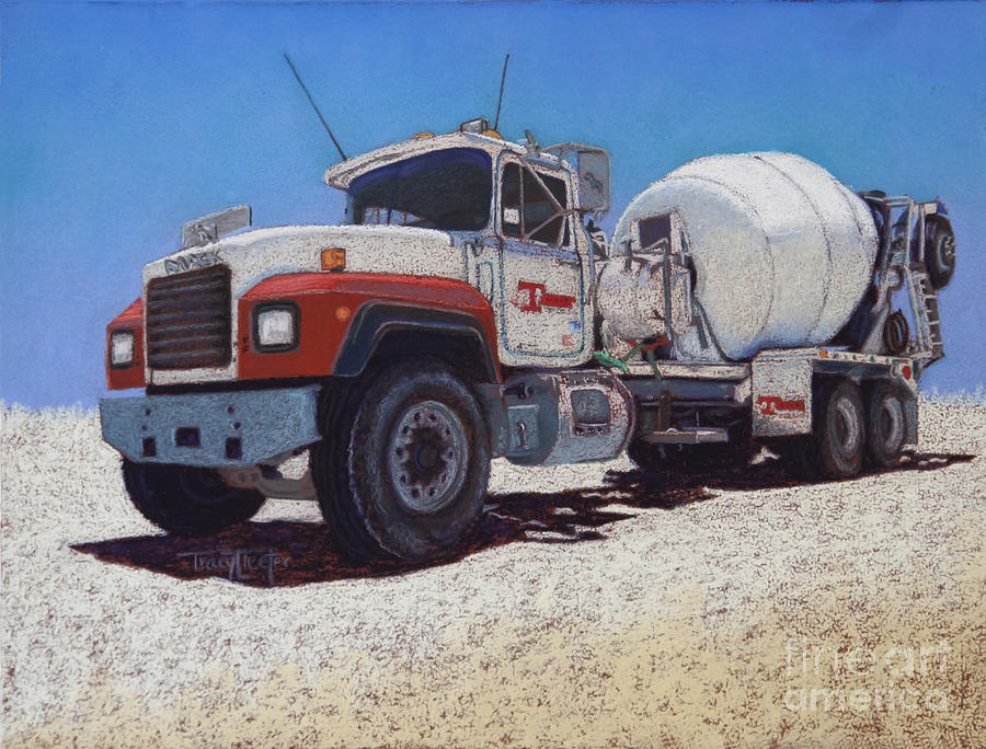 Tarbet Cement Truck Pastel by Tracy L Teeter 