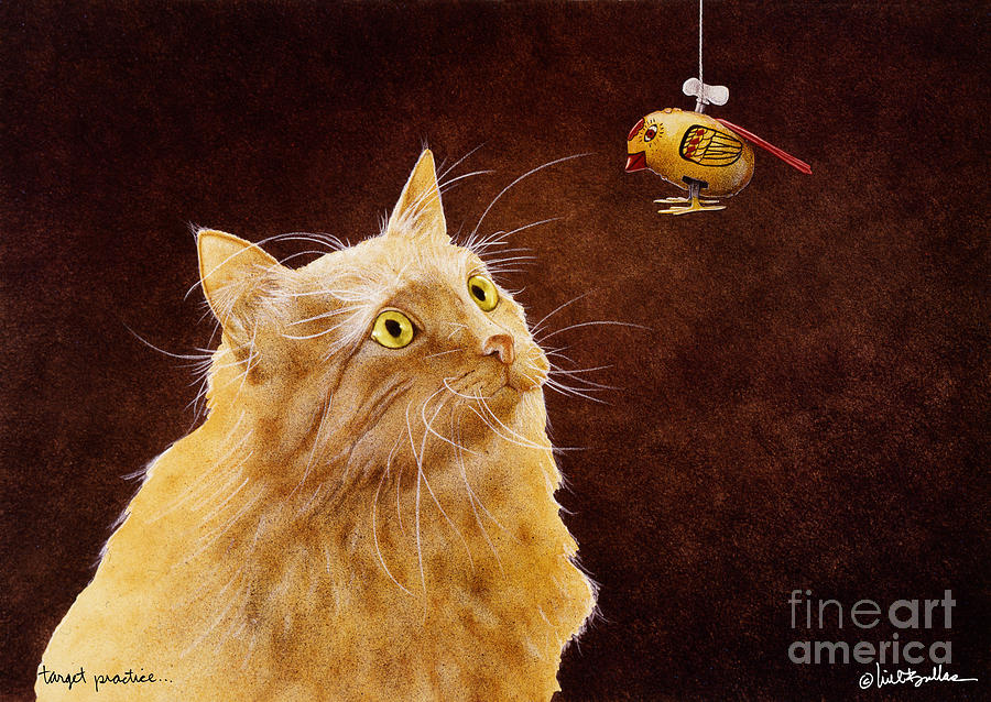 Cat Painting - Target practice... by Will Bullas