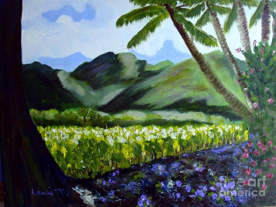 Taro Field Painting by Laurie Morgan